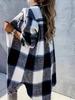 Winter New Cross-border Women's Clothing European And American Loose Casual All-match Mid-length Plaid Shirt Long-sleeved Jacket