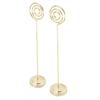 2Pcs Table Number Holder 200mm Round Metal Steady Semicircle Convex Design Electroplating Technology Photo HolderGold