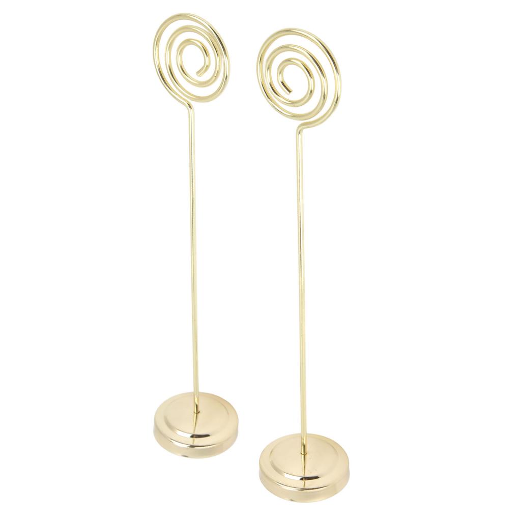 2Pcs Table Number Holder 200mm Round Metal Steady Semicircle Convex Design Electroplating Technology Photo HolderGold