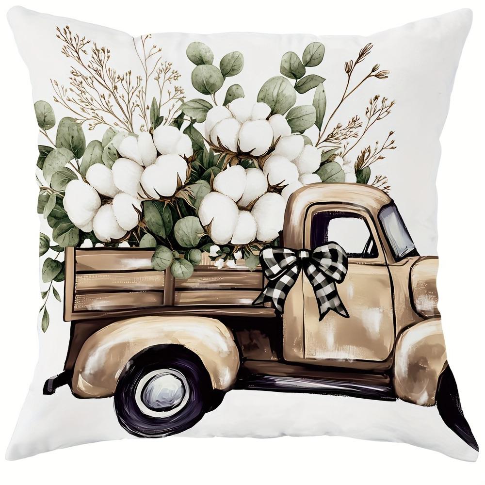 

Красочные цветы с надписью «Привет, весна» · Наволочки «Весенняя жизненная сила», Чехол на диванную подушку, украшение комнаты 16x16Inch