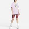 Nike Sportswear Graphic Sneaker Logo Print Short Sleeve T-Shirt Women Tops Pink Purple DR9021-530