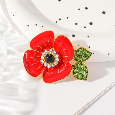 Broche de amapola británica de la Primera Guerra Mundial: Joyería de Pin de Esmalte Elegante