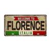 Mfoever Tin Italy License Plates for Wall Art Decoration Metal Tin Signs Vintage Tags Metal Automotive Signs For Cafe Bar Club Garage Pubs