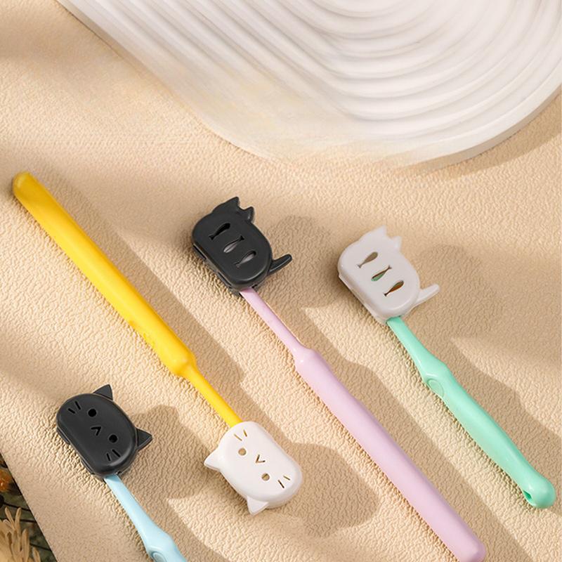 Husa Portabilă pentru Cap de Periuță de Dinți în Formă de Pisică, Capac Protector Antistropi, Clip Portabil din Plastic pentru Uz Casnic, Călătorii, Accesoriu Baie