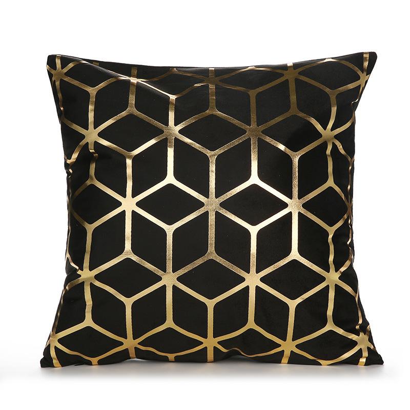 Gold-stitched Pillowcase European Classical Hot Light Luxury Home Super Soft Short Plush Sofa Cushion