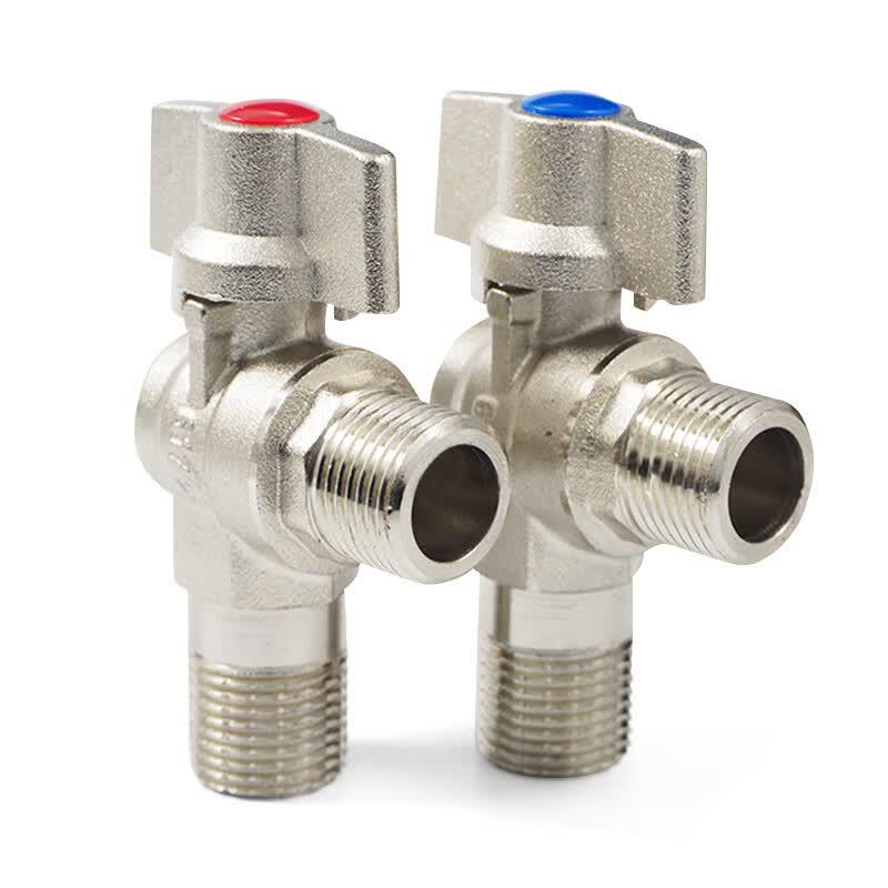 Yu Shi Jia Run Full-Port Brass Ball Core Angle Valve, 6-to-4 Point