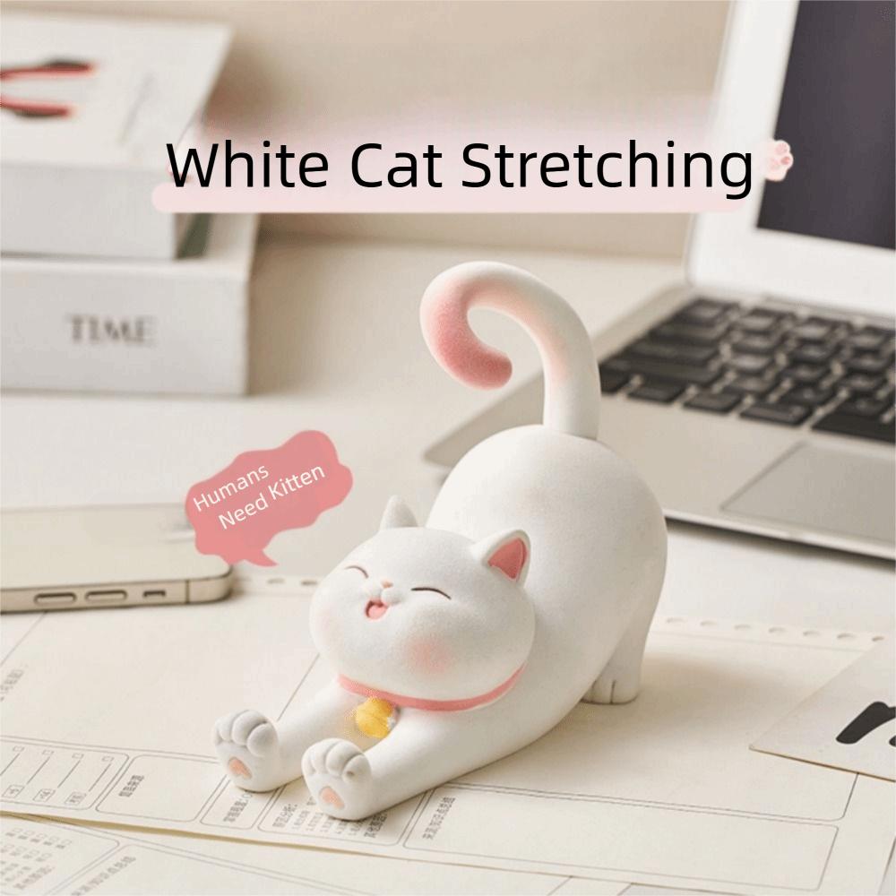 Multi-functional Cat Phone Stand Resin Cat Desk Lazy Bracket  Smart Phone Display