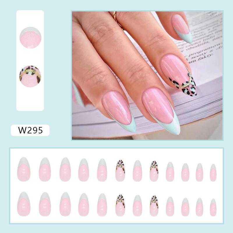 European And American Nail Art Pieces, Sweet And Cool Wind Nails, Matte Texture, Comic Style White, Long Ballet Wearing Nail