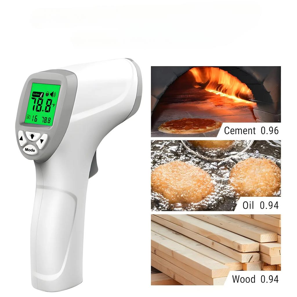 Digital Infrared Thermometer Outdoor Pyrometer Laser High Temperature Meter Food Kitchen Thermometers Adjust Heat Meter