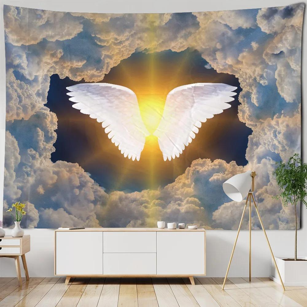 Wandteppich mit kosmischem Fantasie-Flügel-Muster, Wanddekoration für Zuhause, Schlafzimmer, Wohnzimmer