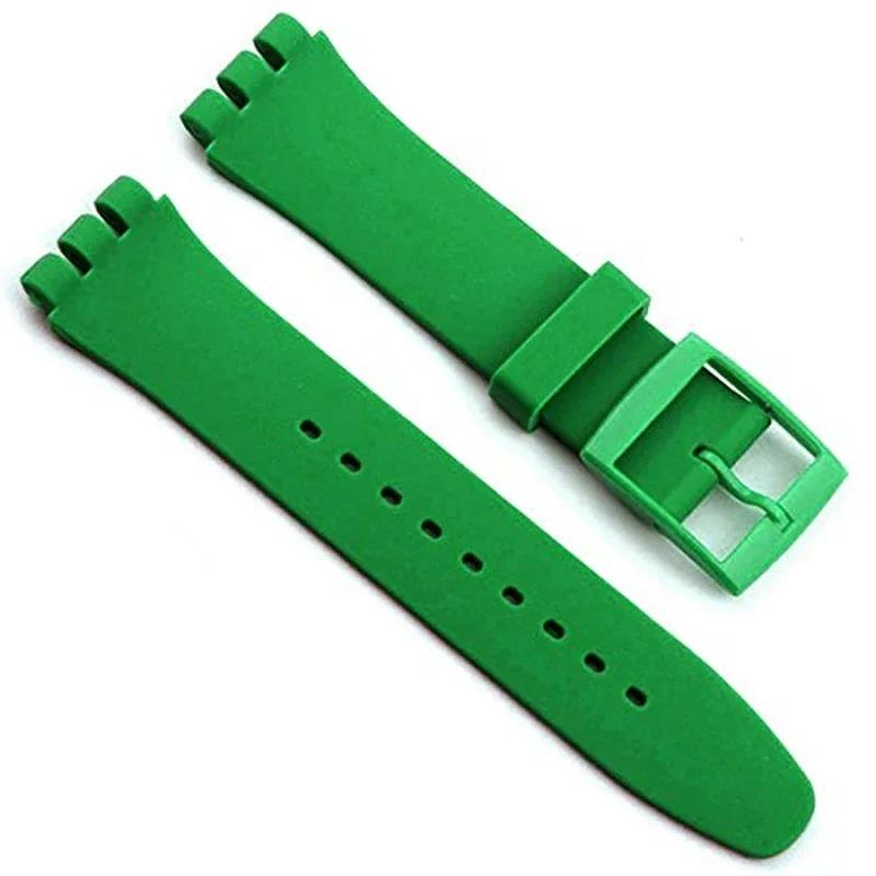 Correa de silicona impermeable para reloj Swatch, pulsera de goma suave para hombre y mujer, correa de repuesto de 16/17/19/20 mm.