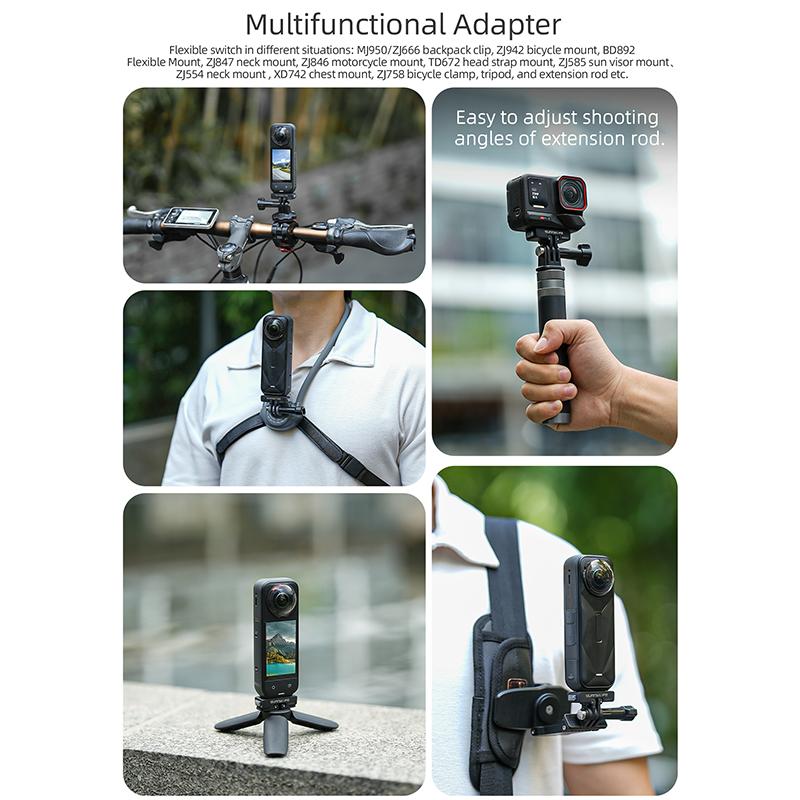 Magnetic Quick Release Mount For Insta360 X5/Ace Pro 2/Ace/Ace Pro Adapter Base Sports Camera Holder Bracket Accessories