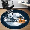 1 Stück Halloween Nacht Büro Runder Teppich, Indoor-Matte Geeignet für Büro, Unter Bürostühlen Schlafzimmer Wohnzimmer Heimdekoration, Raum Deko