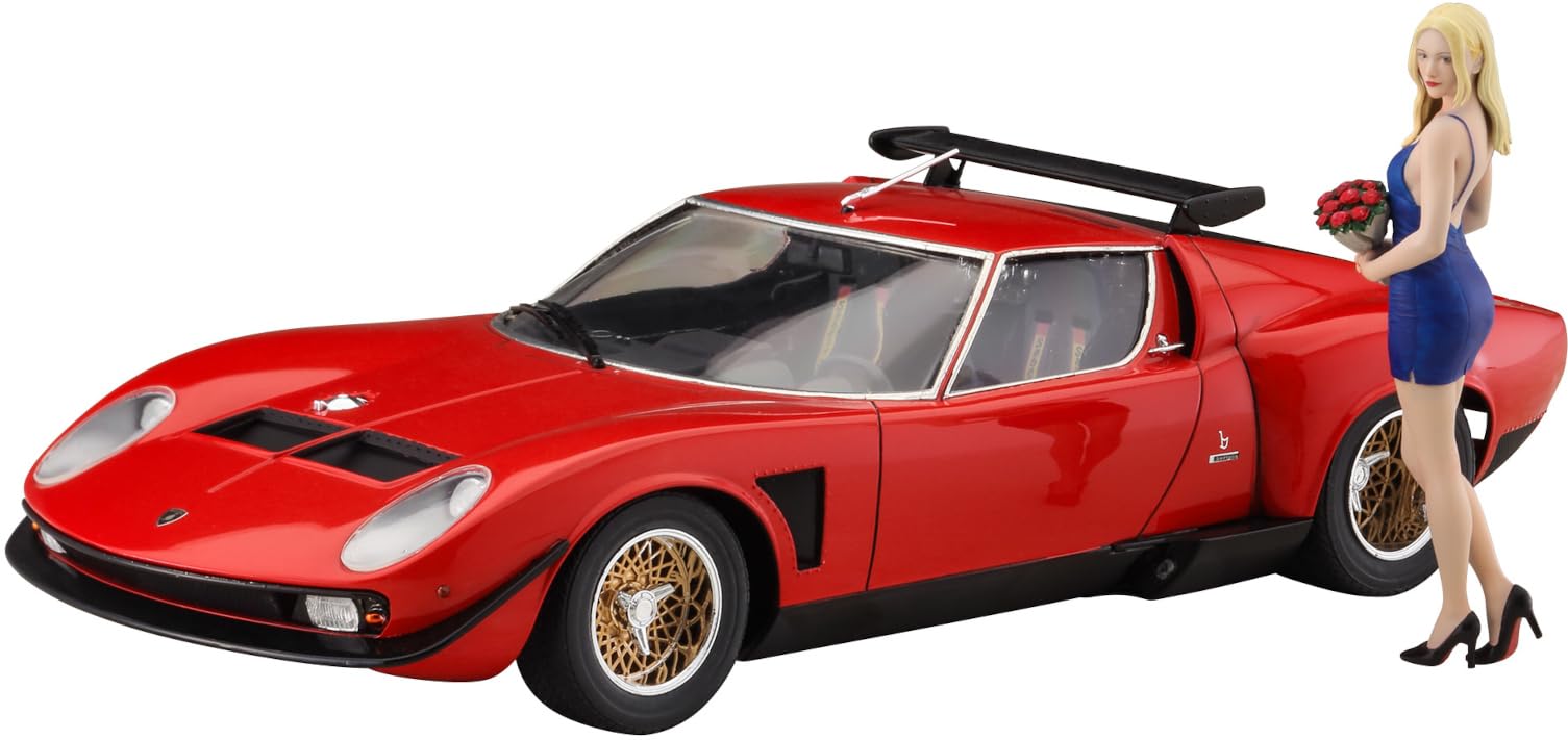 

Hasegawa 1/24 Lamborghini Jota SVR с фигуркой девушки Пластиковая модель-конструктор SP679 (Автомобиль)