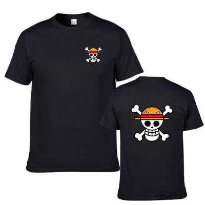 Sommer Herren Pirate King Anime Print Paar Kostüm Kurzarm T-Shirt Herren Hip Hop Kurzarm Top