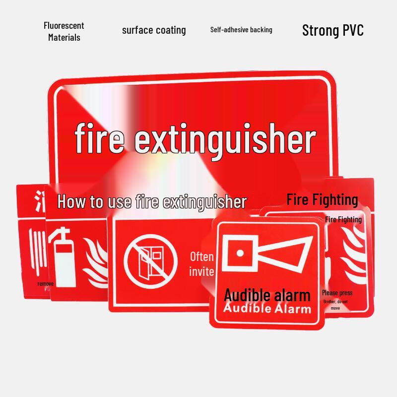 BELIK Luminous Fire Extinguisher Instructions Sticker