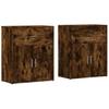 VidaXL Buffets 2 pcs chêne fumé 60x31x70 cm bois d'ingénierie, armoire de rangement, meuble d'entrée, meuble d'appoint, 3276550