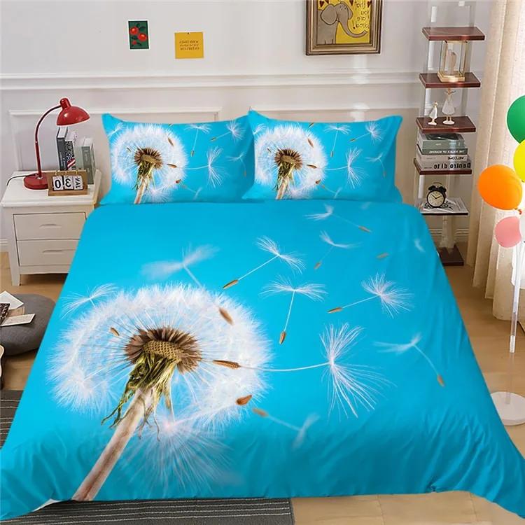 

3D Комплекты постельного белья для девочек, Игровой комплект пододеяльника, Чехол для одеяла, Дизайны с принтами цветов и растений, Комплект постельного белья Гербера, Размер кинг EU single(135x200cm)