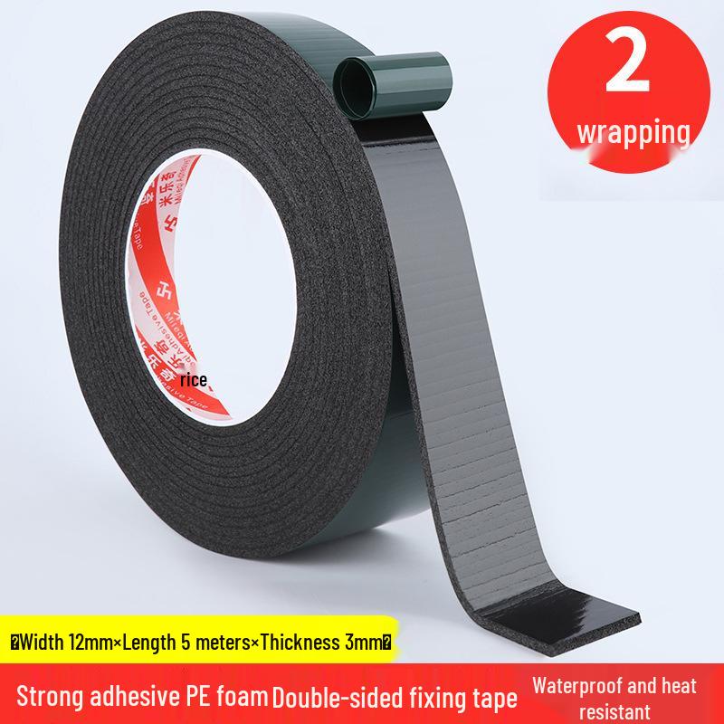 Green Film Double-Sided Tape: High-Temp Resistant, Strong Adhesive, Black Foam for Electrical & Hardware Repair.