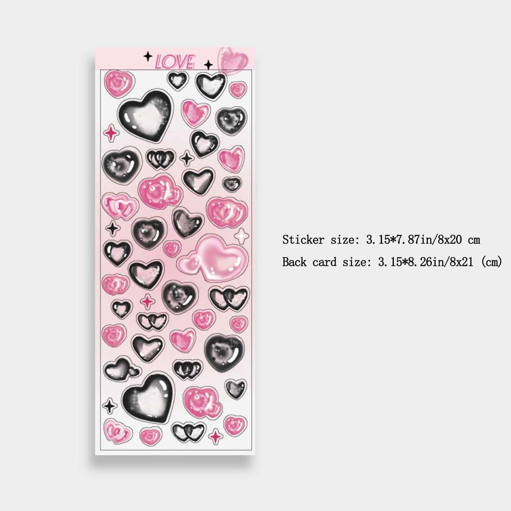 Korean Stickers Wholesale Original Transparent Bubble Ins Style Cute Hand Account with Card Stickers