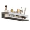 Wall-Mounted Bathroom Storage Racks Multi-Functional Toilet Organize Kitchen Spice Shelf Aluminum Gray Washroom Racks Sundries