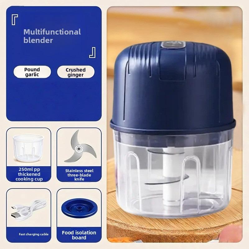 Mini Garlic Masher Crusher Electric Kitchen Food Chopper USB Portable Meat Grinder Vegetable Chopper синий