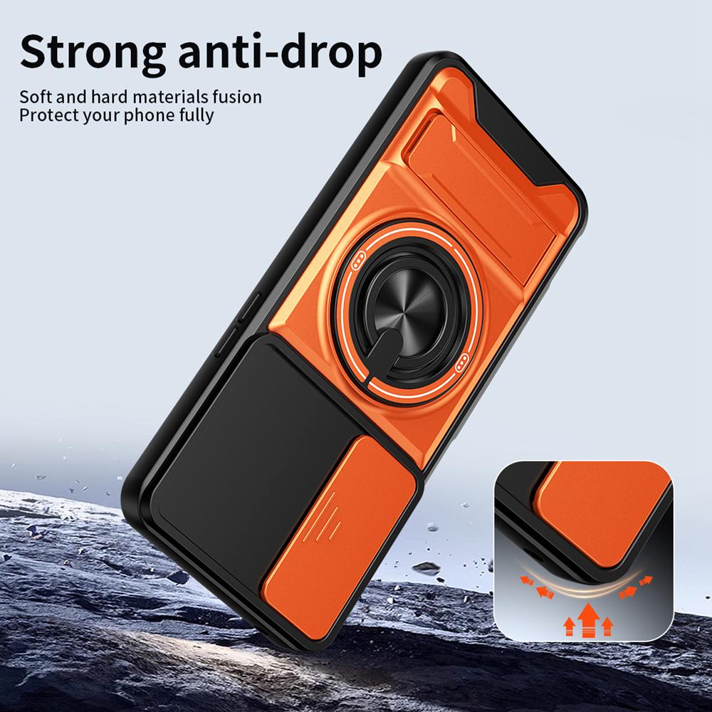 KEYSION Magnetic Phone Case for ZTE nubia Neo 2 5G Slide Camera Protection Upright Kickstand 360° Ring Shockproof Back Cover