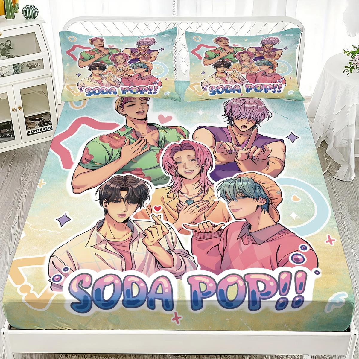 

Mattress Three-Piece Digital Printing Kit Polyester Pillowcase Bedspread Cover 90x191