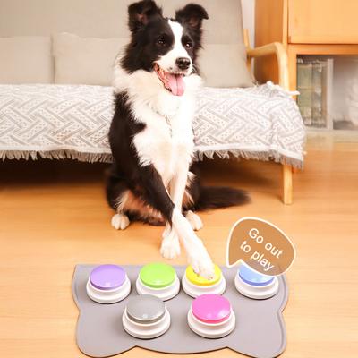 Botão de Treino para Cães Botão de Gravação de Voz Buzzer de Treino para Animais de Estimação Segundo Gravar e Reproduzir Botão de Comunicação Interativa para Gatos e Cães