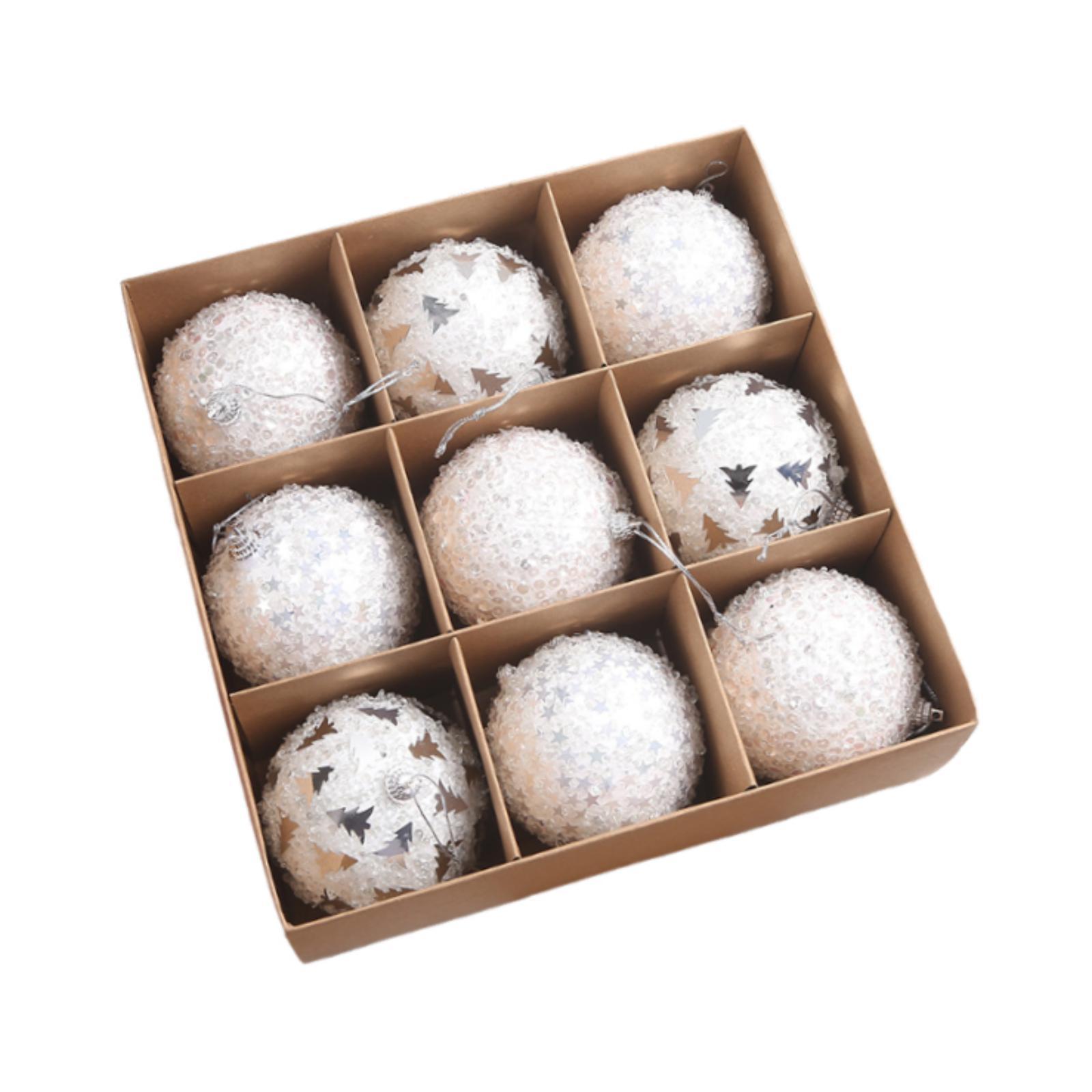 9x Christmas Ball Ornaments 8cm Pendants Christmas Tree Decorations for Festival