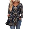 Women's Fashion Casual Long Sleeve Solid Color Shirt Women's V-Neck Tops