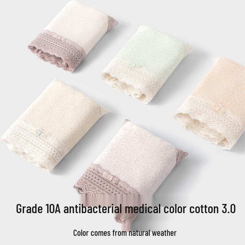 Urban Lady Women's Class A Medical Cotton Antibacterial Lace Briefs 4-Pack