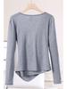 2025 Women's V-neck Long-sleeve Slim-fit T-shirt - Stylish Spring/Autumn Design
