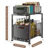 Kitchen Slide-out Storage rack,Cabinet Pull Out Storage basket,Punch-free Storage Rack with Suction cups,Spice Rack Cutlery Rack