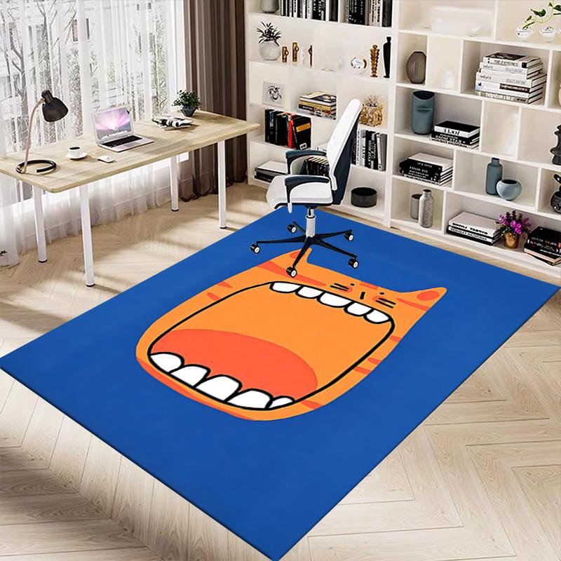 1PC Cat Mouth Extra Large Non Slip Floor Carpet, Office, Family, Bedroom Large Area Rug Indoor Rugs, Vibrant Colors