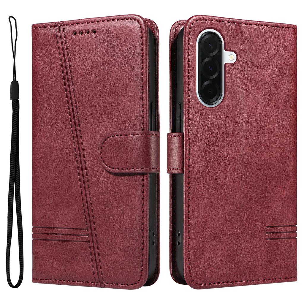 For Samsung Galaxy A37 5G Wallet Case T-Shape Lines Leather Phone Cover Stand