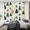 Christmas Curtains Cartoon Tree Decorative Printed Home Decoration Room Set Of 2 Made Polyester