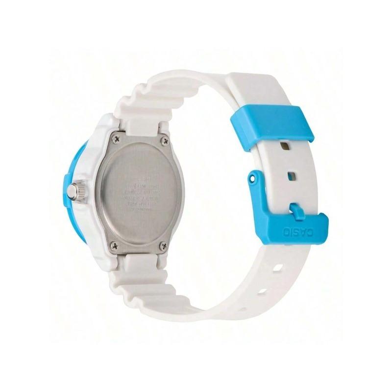 Casio 100-meter Waterproof, Quartz Movement, Resin Strap,  Women's Watch with White Dial, Model LRW-200H-2B.