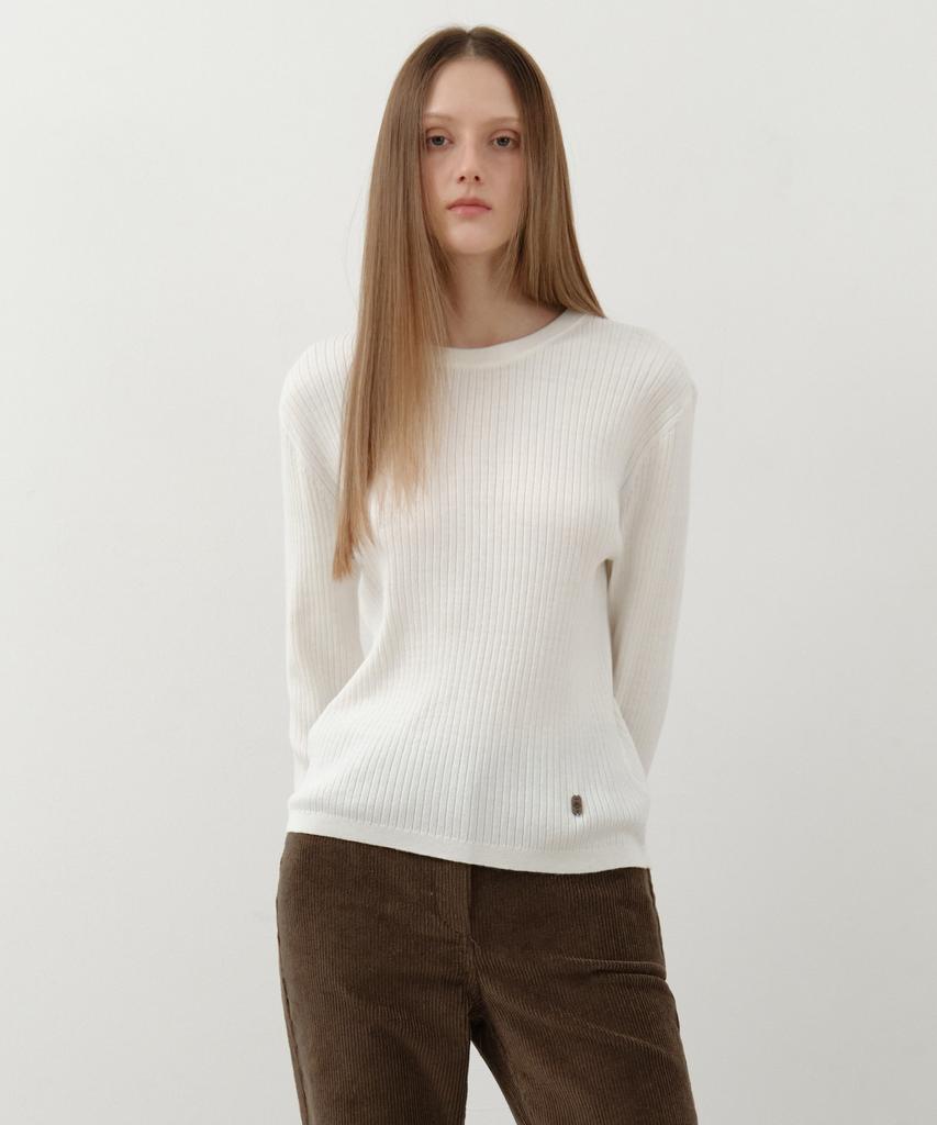Wednesday Oasis For Woman Relaxed Basic Long Sleeve Knit_Ivory(Wc25-Kn58)