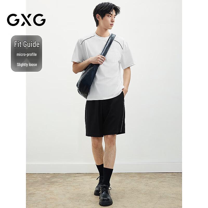 GXG Men's 2025 Summer Colorblock Round Neck T-Shirt