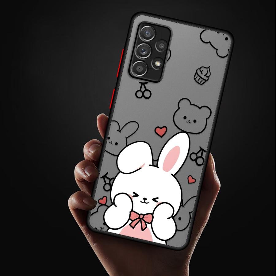 Cartoon Bear Rabbit Case for Samsung Galaxy A35 A54 A56 A55 A73 A33 A14 A23 A16 A15 A34 A36 A52S A72 A17 A52 A53 Phone Cover