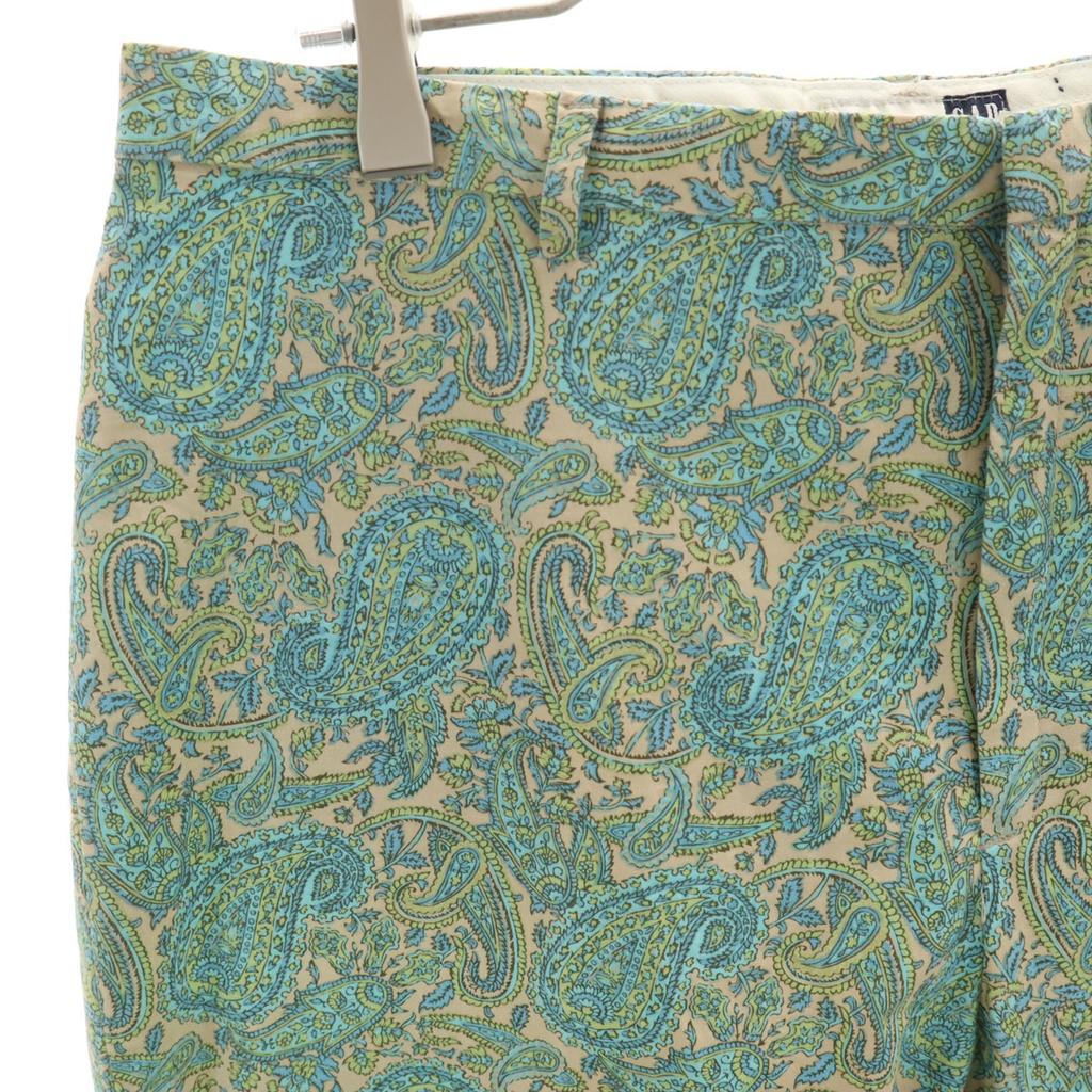 Gap Paisley Pattern Stretch Pants 12R Beige Women Used