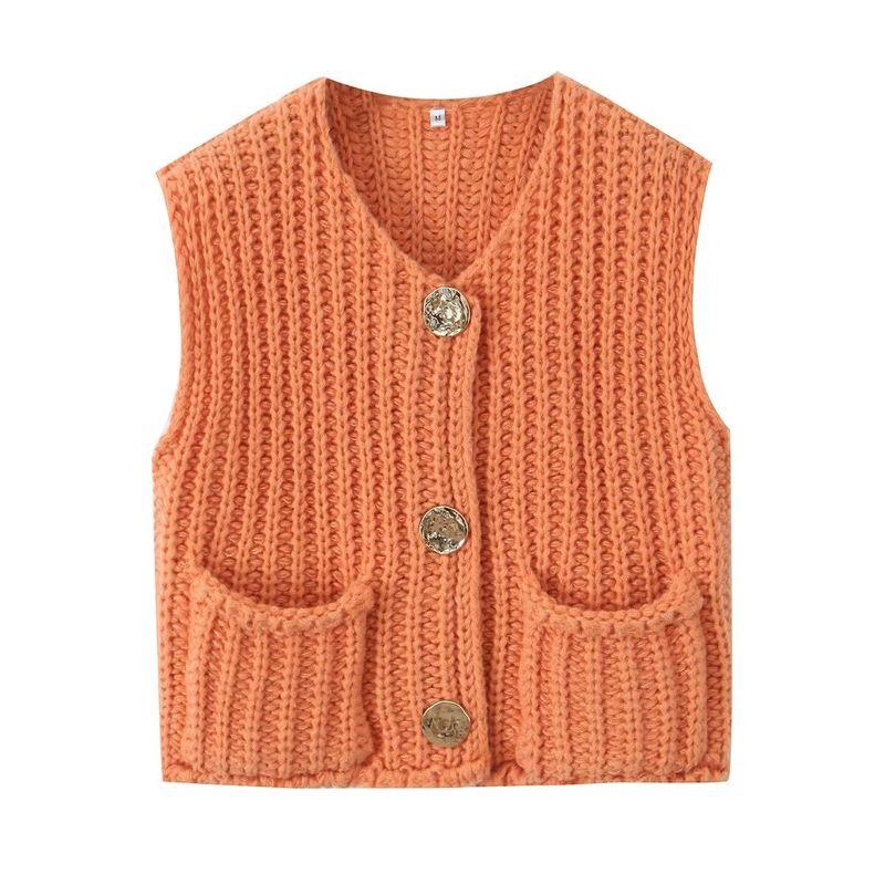 Kaslead New Arrival Women's Clothing Fashion Style Fashion Minimalist Sleeveless Short Knitted Vest