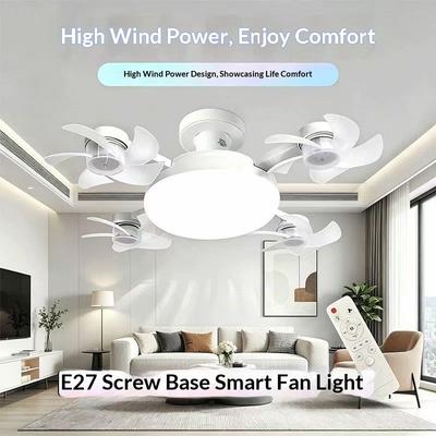 2-in-1 60W Fan Light E27 Drone Design Ceiling Fan Light with Remote Control AC85-265V Fan Lighting Bulb for Home Restaurant