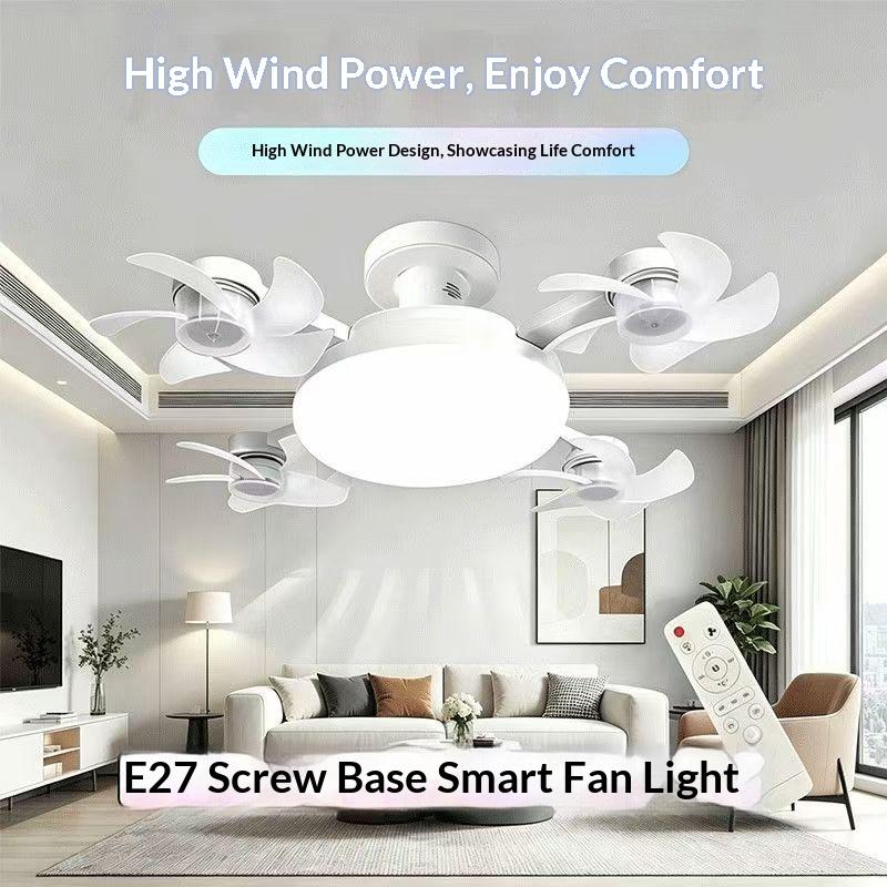 Luce Ventola 2-in-1 60W E27 Design Drone Ventilatore da Soffitto con Telecomando AC85-265V Lampadina Ventilatore per Casa Ristorante