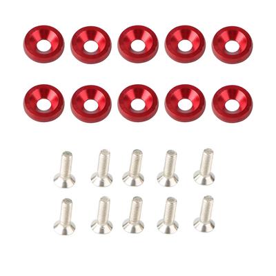 10 Piezas/Set Modificación de Coche Arandela Parachoques Delantero Exterior Pernos Matrícula M6 Tornillo Accesorio Piezas de Repuesto