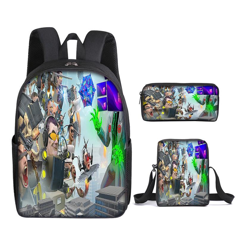 Haut de gamme Créatif Original Cool Toca Life World Design 3D 3 pièces/Ensemble élève Apprenant Sacs Quotidien Ordinateur Portable Sac à dos Sac à lunch Trousse à crayons
