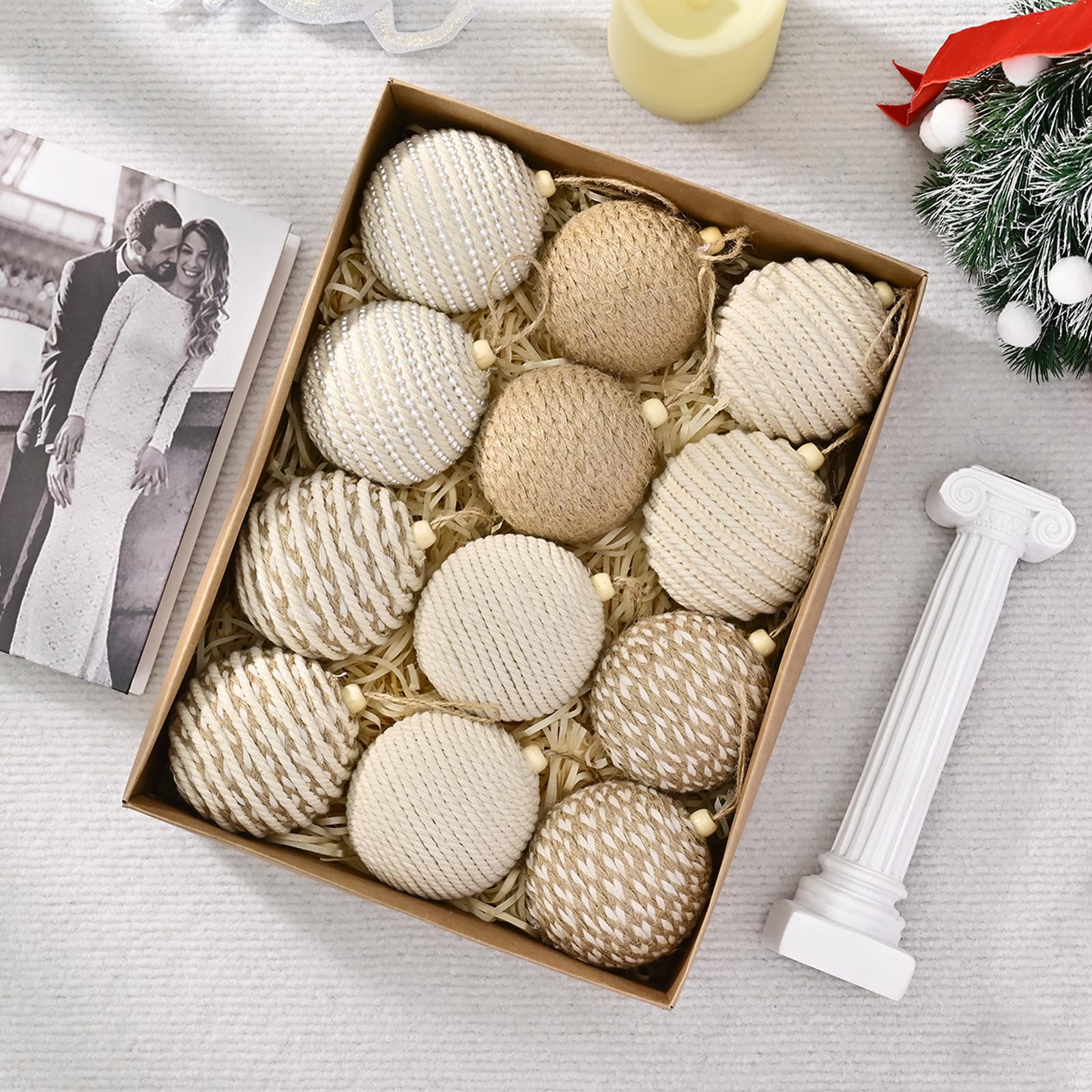 

8CM Hemp Rope Christmas Ball, Cotton Rope Christmas Ball, Foam Ball Ornament, Christmas Tree Decoration Ball One Size
