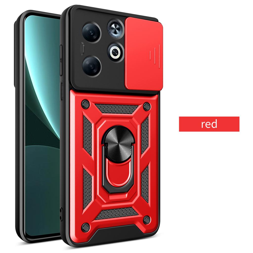 For Infinix Smart 8 Case Infinix Hot 40i Cover Smart 8 HD Magnetic Ring Holder Armor Phone Case Slide Camera Protect Back Cover