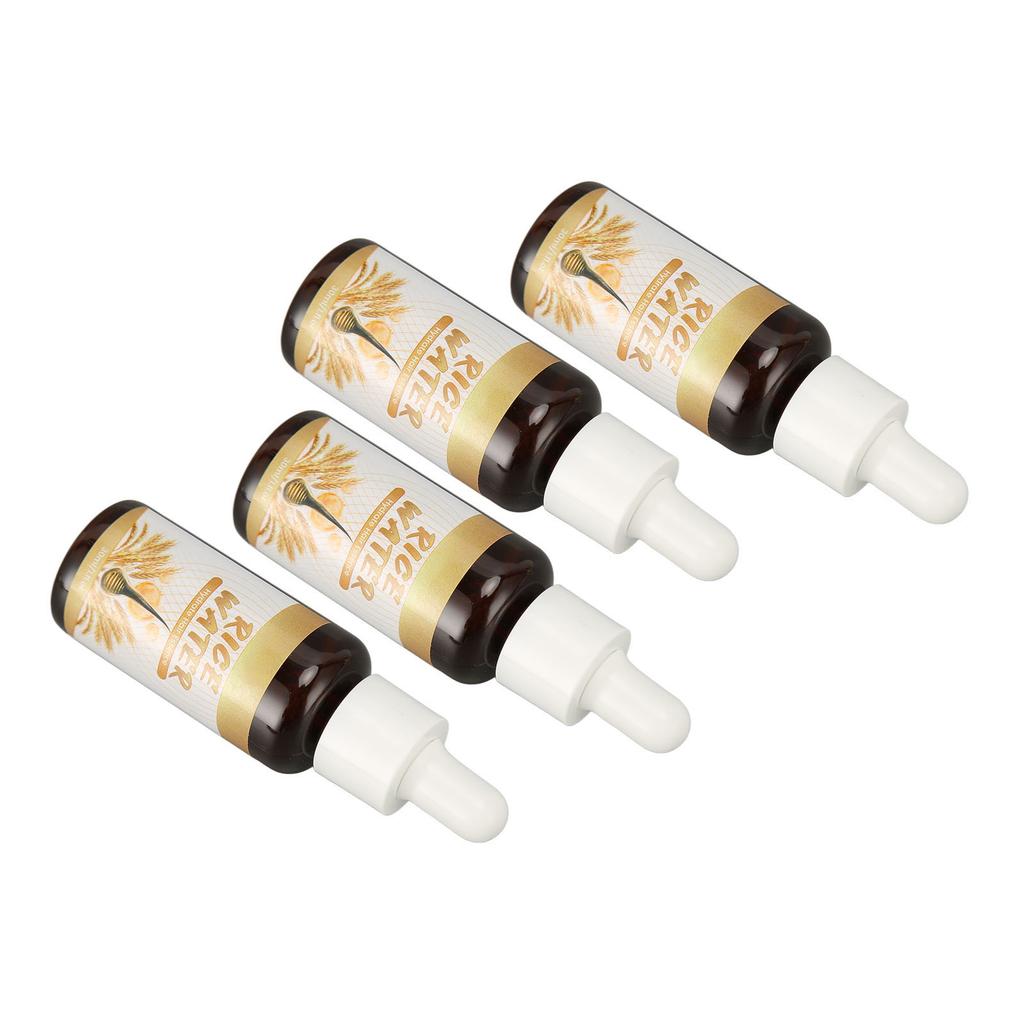 4pcs Rice Water Hair Growth Serum Reduce Split End Follicle Care Moisturizing Nourishing Hair Regrowth Serum 30ml